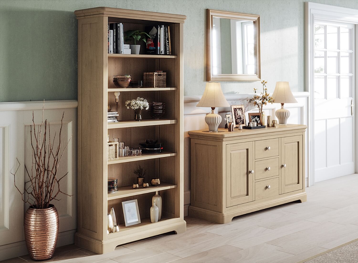 Ledbury Oak Large Bookcase